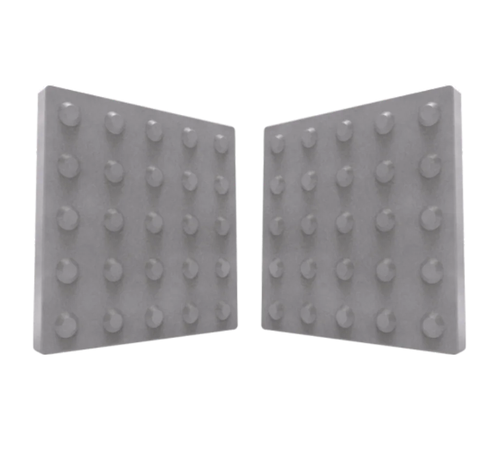 Piso tátil de concreto alerta natural 25x25