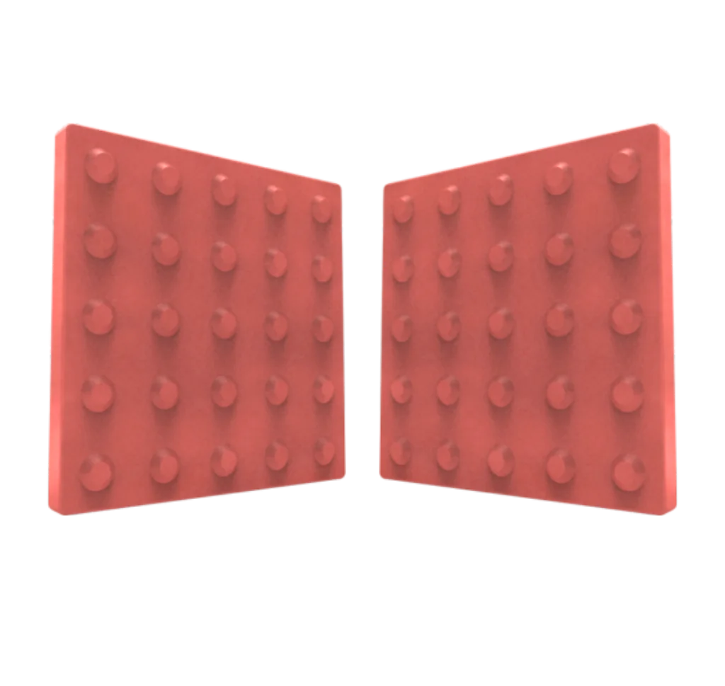 Piso tátil de concreto alerta vermelho 25x25