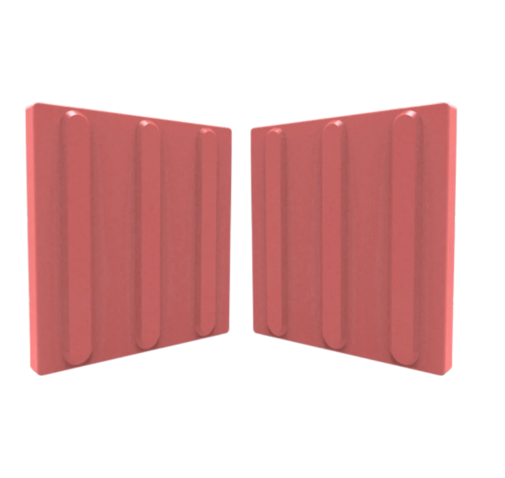 Piso tátil de concreto direcional vermelho 25x25