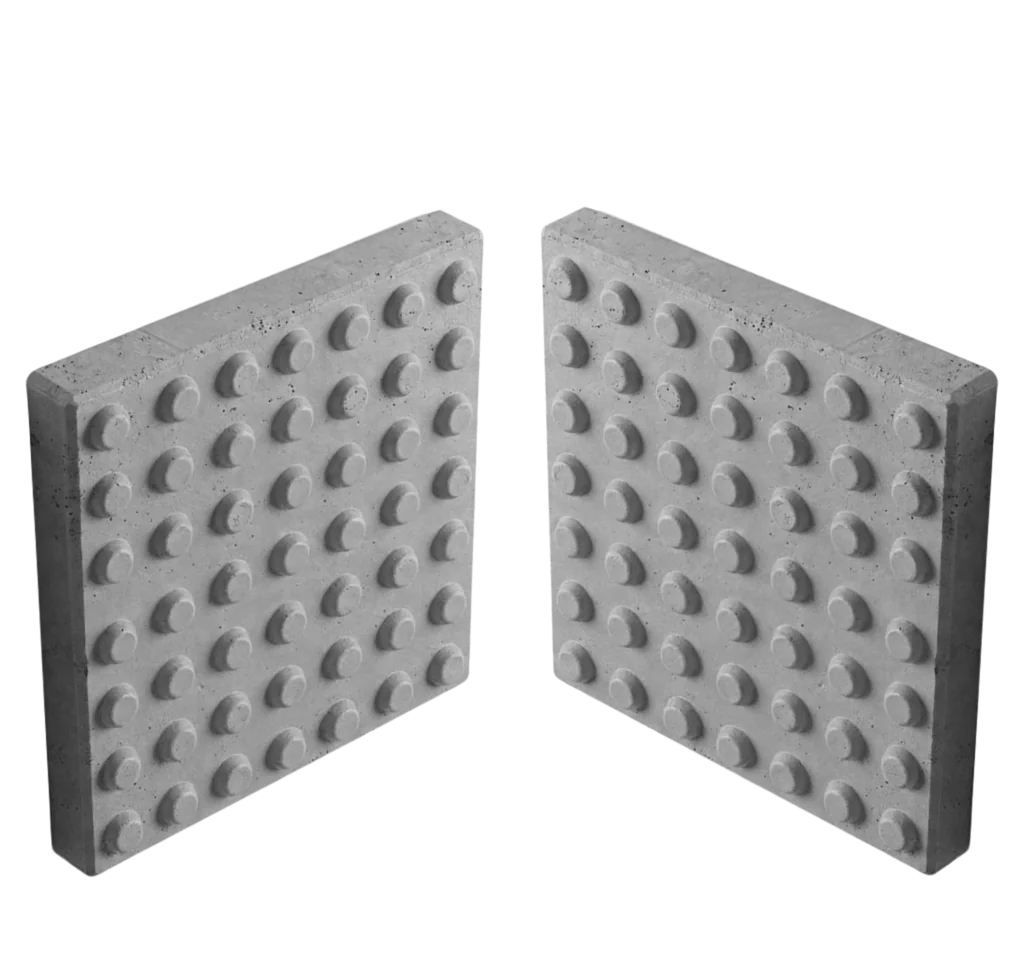 Piso tátil de concreto alerta natural 40x40